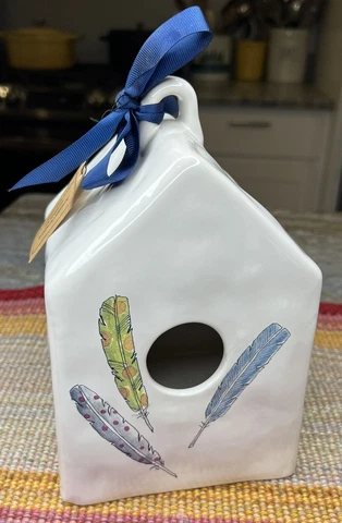 Rae Dunn Square Colored Feather Birdhouse Artisan Collection by Magenta Cover