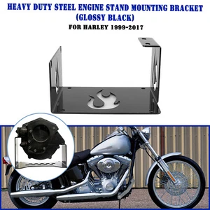 Black Engine Stand Mounting Bracket Kit For Harley Twin Cam TC88A 1999-2017 00 - Picture 1 of 16