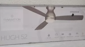 Fanimation Hugh 52 in. Integrated LED Indoor/Outdoor Brushed Nickel Ceiling Fan - Picture 1 of 5