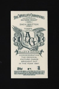 2012 Topps Allen & Ginter Mini NNO #63 Zach Britton Print /50 - Bild 1 von 2