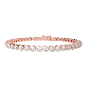 Elegant Tennis Bracelet in 925 Sterling Silver with Moissanite in Gold Plating - Picture 1 of 6