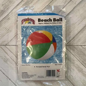 Ancien ballon de plage vinyle SPLASH CLUB 20" NEUF scellé piscine jouet multicolore - Photo 1/4