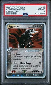 2003 Pokemon Ex Sandstorm Aggron Ex-Holo Sandstorm PSA 8 - Picture 1 of 3