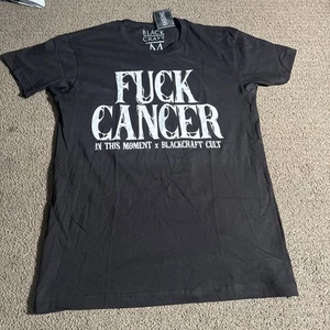 Black Craft Cult Graphic Tee T-Shirt Size M Black F*** Cancer - Picture 1 of 9
