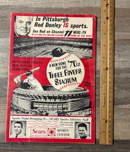 B 1970 Pittsburgh Pirates Official Scorebook vs St. Louis Cardinals Unscored - Picture 1 of 3