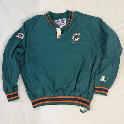 Vintage Starter Pro Line Miami Dolphins NFL Windbreaker / Pequeno / Pulôver NOVO - Imagem 1 de 4