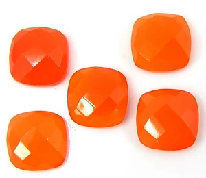11,65 ct natürlicher orangefarbener Karneol lose Edelsteine Karoschliff 5 Stck. Stein Lot - 29245 - Bild 1 von 2