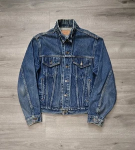 Vintage Levi's Denim Trucker Jean Jacket Size 42 Style 70506-0216 Dark Blue - Picture 1 of 12