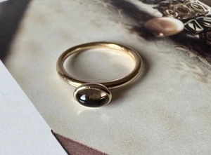 Pandora 14k Gold Golden Horizon Smoky Quartz Ring Size 7.5/56 150162SQ - Picture 1 of 3