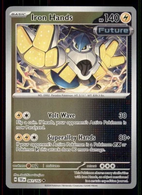 Iron Hands SV05: Temporal Forces #061/162 Uncommon Reverse Holo Pokemon LP - Image 1 of 2