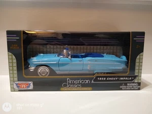 Motor Max American Classics 1958 Chevy Impala 1/24 Convertible 🔵 Diecast Model - Picture 1 of 11