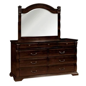 Bowery Hill Modern 2-Piece Wood Dresser and Mirror in Cherry - Picture 1 of 2