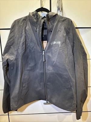 Stussy Beach Shell Wave Windbreaker Jacket – Black, Men’s Medium - Image 1 of 4