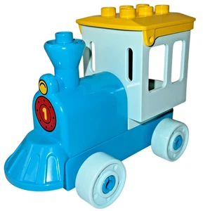LEGO DUPLO Train Engine #1 Toy Vehicle Replacement Part Teal Base Aqua Wheels - Picture 1 of 3