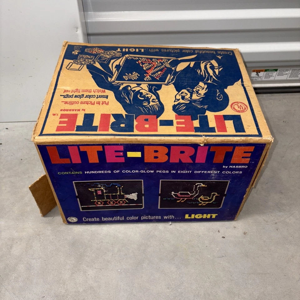 Vintage Original Hasbro Lite Brite 1967 With Original Box And Several Pegs - Image 1 of 1