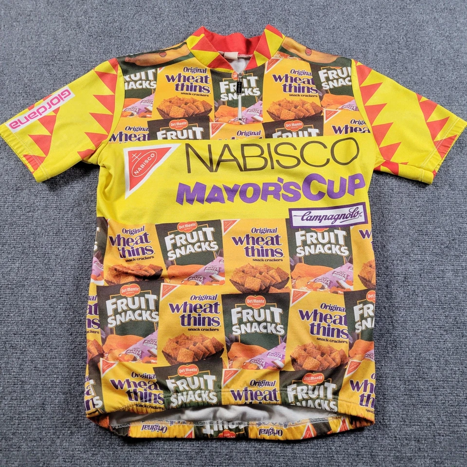 Camiseta de Ciclismo Giordana Vintage Talla 6 Nabisco Mayors Cup Merckx Hecha en Italia Años 90 Foto 1 de 4