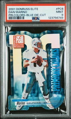 PSA 9 Como Nuevo 2001 Donruss Elite Primary Azul Troquelado Dan Marino 45/50 Delfines Foto 1 de 2