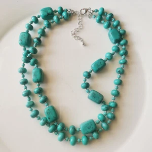 16" Premier Designs Boho Layers Beads Necklace Chic Women Party Vacation Jewelry - Picture 1 of 4