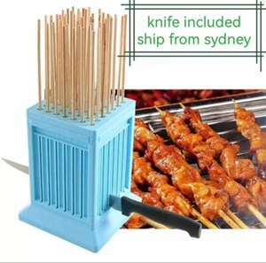 BBQ 49 Holes Meat Skewer Kebab Maker Box Machine Meat Kebab Maker Tool W Knife - Picture 1 of 4