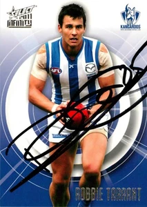 Signed 2011 NORTH MELBOURNE KANGAROOS AFL Card ROBBIE TARRANT - Picture 1 of 2