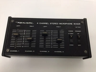 Realistic 4 Channel Stereo Microphone Mixer 32-1105A - Image 1 of 4