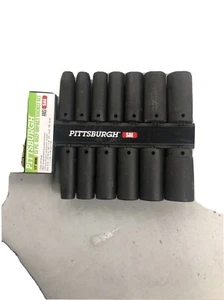 Pittsburgh 1/2 Drive, 6 Point Deep Socket Set - Picture 1 of 5