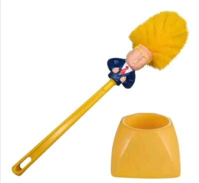 Donald Trump Toilet Bowl Cleaner Brush Orange Hair Funny White Elephant Gift