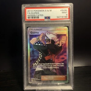Pokémon Karte Guzma SV84/SV94 PSA 9 Graded Hidden Fates Shiny Vault Sonne & Mond - Bild 1 von 3