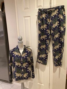 PRINTFRESH Damen Pyjama-Set marineblau BAGHEERA lang Größe Small - Bild 1 von 6