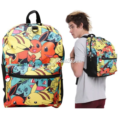 Mochila de libros escolares con estampado en relieve de personajes de Pokemon GO Starters con licencia Foto 1 de 4