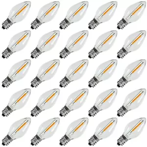 25Pack C7 LED Christmas Light Bulb, E12 Base Waterproof LED Bulbs for String ... - Picture 1 of 7