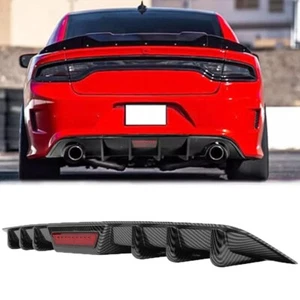 Carbon Fiber Style Car Rear Diffuser Lower Bumper Lip For Dodge Charger SXT R/T - Picture 1 of 15