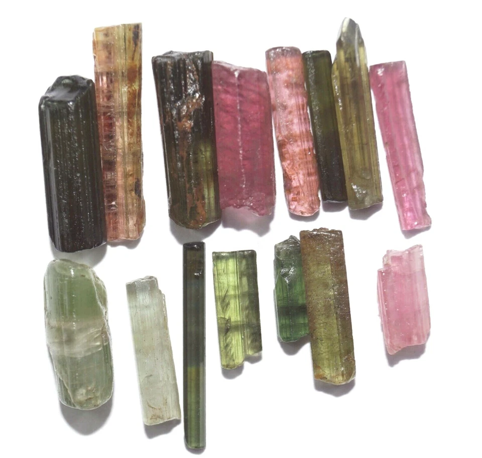 8-12 mm size 2500 Ct Natural Bi Color Tourmaline Mozambique Rough Loose Gemstone - Image 1 of 4