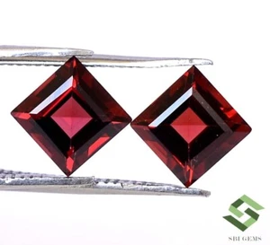 Par de piedras preciosas sueltas sin tratar granate natural corte cuadrado 6x6 mm 2,51 CTS - Imagen 1 de 6