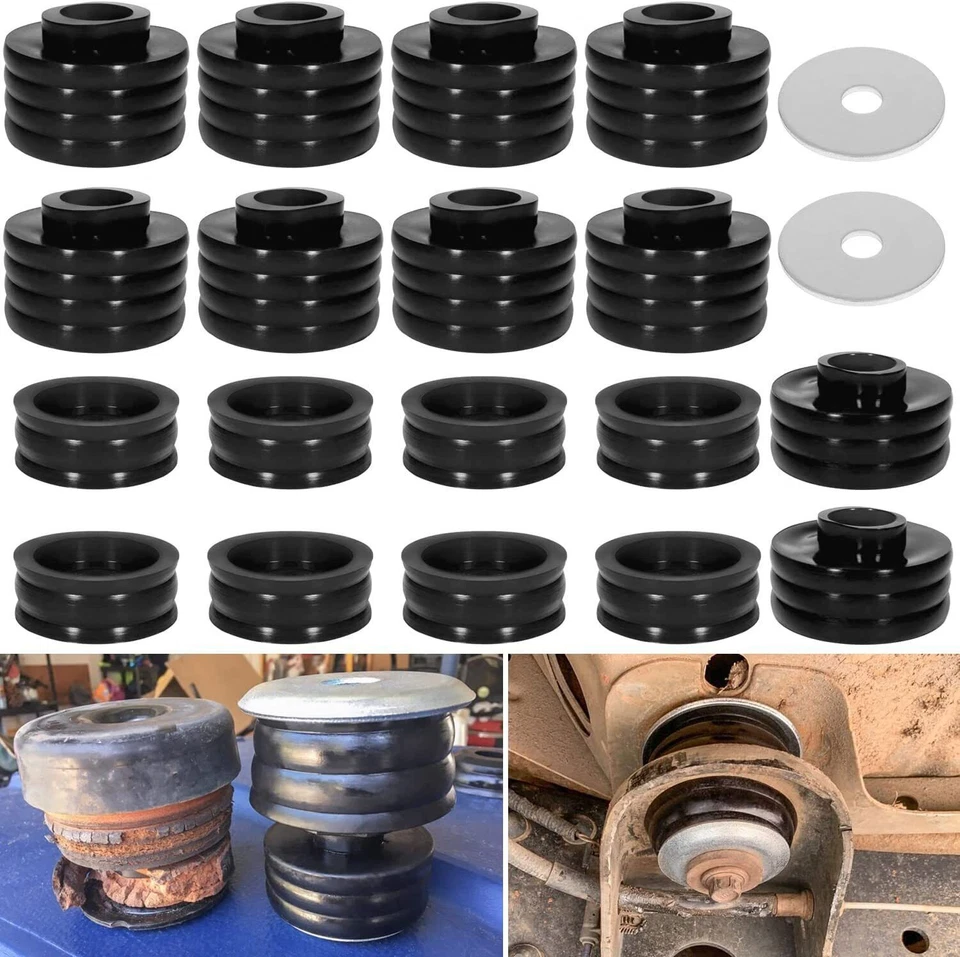 KF04050BK Polyurethane Body Mount Bushing Kit for 1999-2017 Ford F250 F350 2/4WD - Imagem 1 de 4