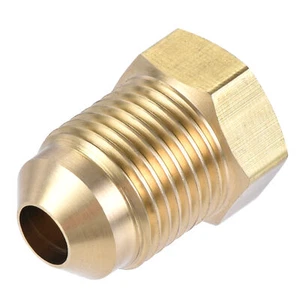 Brass Pipe fitting, 3/8 SAE Flare Male 1/4 SAE Female Thread, Tubing Adapter - Picture 1 of 5