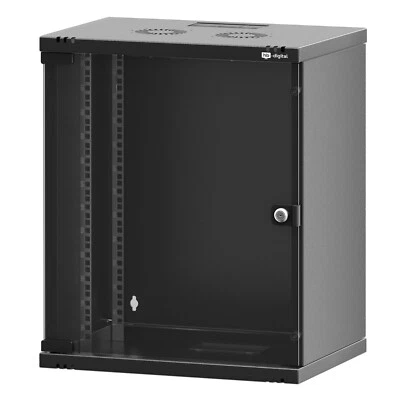 19" Netzwerkschrank Serverschrank 19 Zoll 12HE Wandgehäuse Rack Server Schwarz - Bild 1 von 4