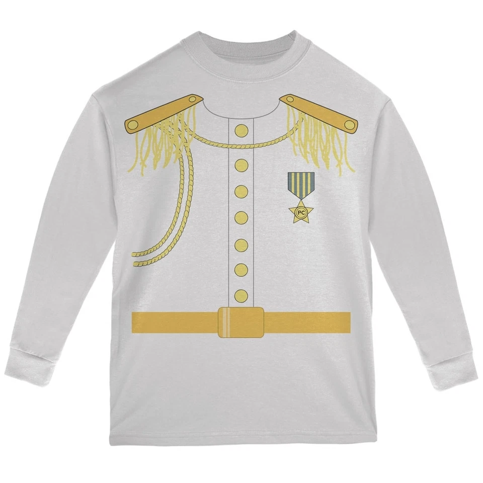 Camiseta blanca de manga larga Prince Charming Disfraz juvenil Foto 1 de 1