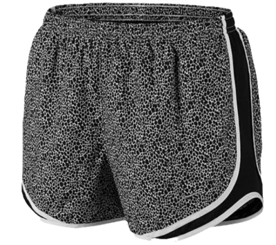 NEW NIKE [XS] Women's DRI-FIT Run/Track Shorts-Black/White Printed 645548-011 - Image 1 of 2
