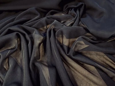 THE FABRIC MERCHANT Chiffon Jersey Sheer Dress Fabric, Per Metre - Black