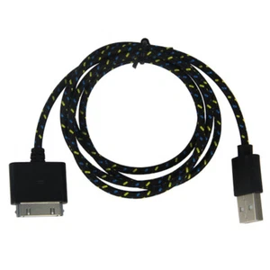 6FT FABRIC BRAIDED CHARGER CABLE power USB data sync FOR apple iPhone 4S ipod 3 - Picture 1 of 22