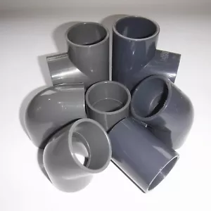 2" = 60.3 mm PVC Pressure Pipe Fittings Standard Duty for ponds & pools etc - Picture 1 of 11