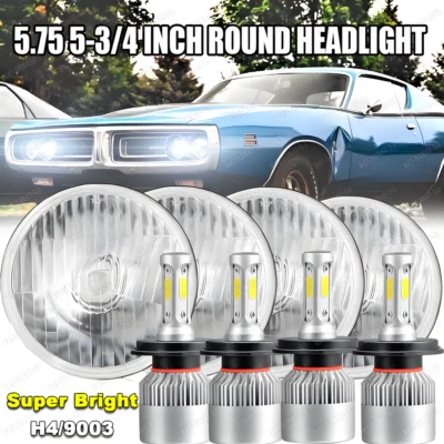 Faros LED redondos altos/bajos 4 piezas para Mercury Cougar 1967-76 Monterey Comet 5,75" Foto 1 de 4