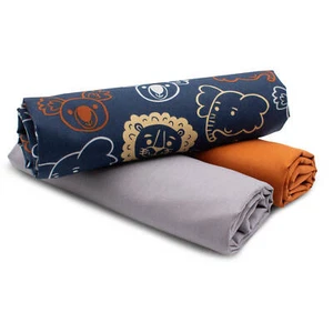 Baumwollstoff 1x Druck + 2x Uni je 0,5m Stoffpaket Nähen Safari Tiere Set 47 - Bild 1 von 7