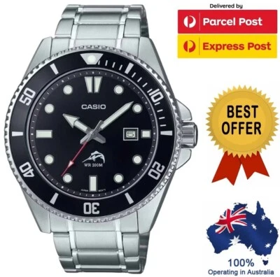CASIO MENS DIVERS MDV106DD-1A1VCF MDV106DD 200M MARINE MARLIN WATCH METAL STRAP - image 1 of 4