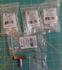 4 Stück moderne Schrankknöpfe Satin Nickel quadratische Leiste P43113C-SN-CP - Bild 1 von 5