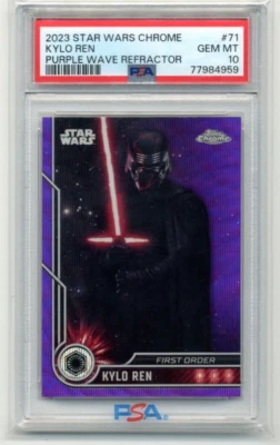 Pop 1! 2023 Topps Star Wars Chrome #71 Kylo Ren Purple Refractor PSA 10 Gem Mint - Image 1 of 3