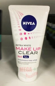 Nivea Extra White Make Up Clear 3 in 1 Foam Facial Face Cleanser 100g - Picture 1 of 4