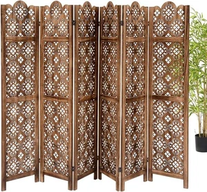3/4/6 Panels Wooden Room Divider Privacy Wall Divider Folding Wood Screen Panel - Picture 1 of 21