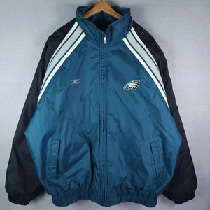 Giacca Y2K Philadelphia Eagles uomo XL verde NFL calcio Reebok full zip anni 2000 - Foto 1 di 8